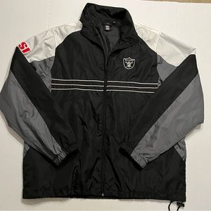 Vintage Oakland Raiders Jacket Windbreaker Adult Large Reebok Sports Illustrated